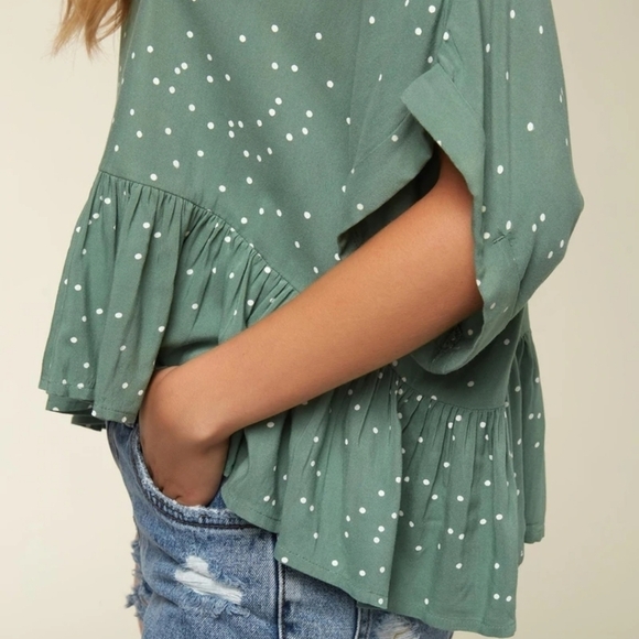 Nwt O'neill WYNDE DOT white and black boxy top - Picture 6 of 12